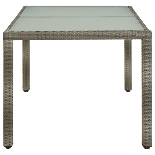 VidaXL vidaXL Gartentisch 150x90x75 cm Hartglas und Poly Rattan Grau 2