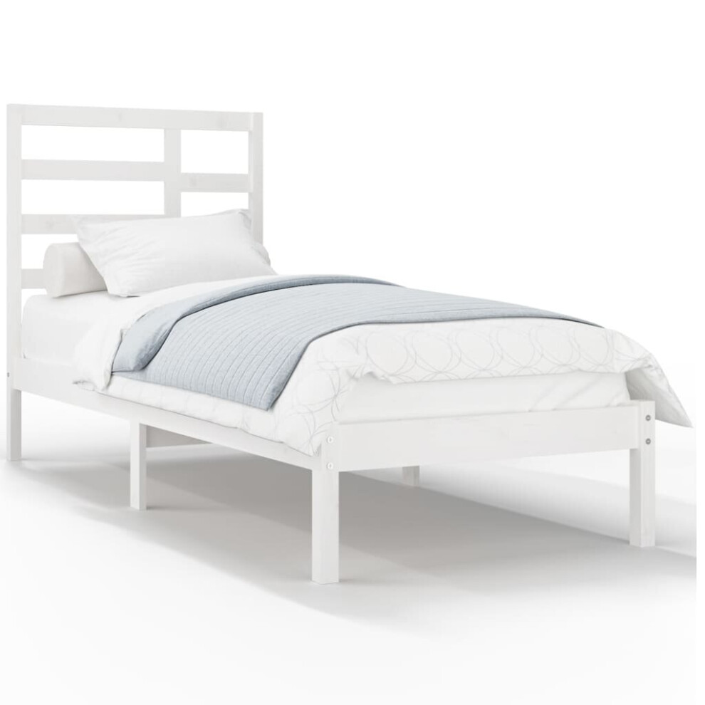 (white, 75 x 190 cm) vidaXL Solid Wood Bed Frame Bedroom Bedstead Bed Base Multi Colours/Sizes