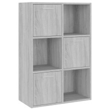 (grey sonoma) vidaXL Storage Cabinet Highboard Cupboard Bookcase Book Shelf Engineered Wood