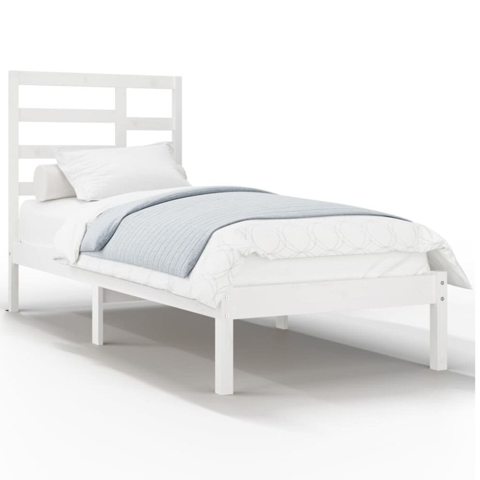 (white, 90 x 190 cm) vidaXL Solid Wood Bed Frame Bedroom Bedstead Bed Base Multi Colours/Sizes