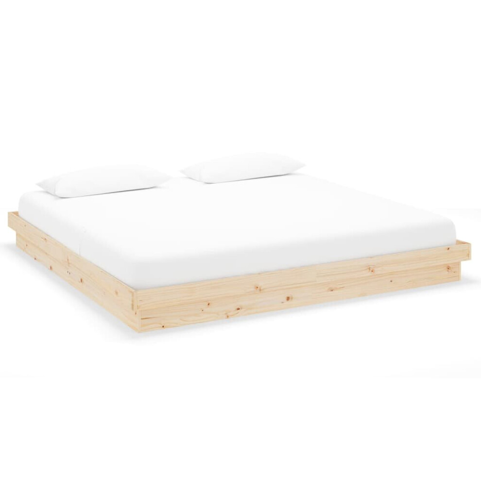 New Vidaxl (, 200 X 200 Cm) Solid Wood Pine Bed Frame Wooden Home Platform Bed Multi Colours/Sizes Brown