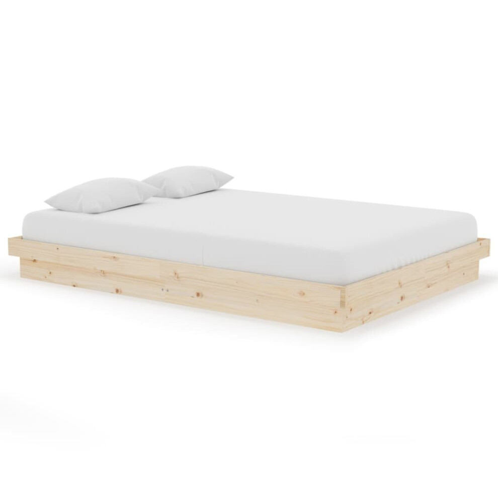 Vidaxl (Brown, 140 X 200 Cm) Solid Wood Pine Bed Frame Wooden Home Platform Bed Multi Colours/Sizes