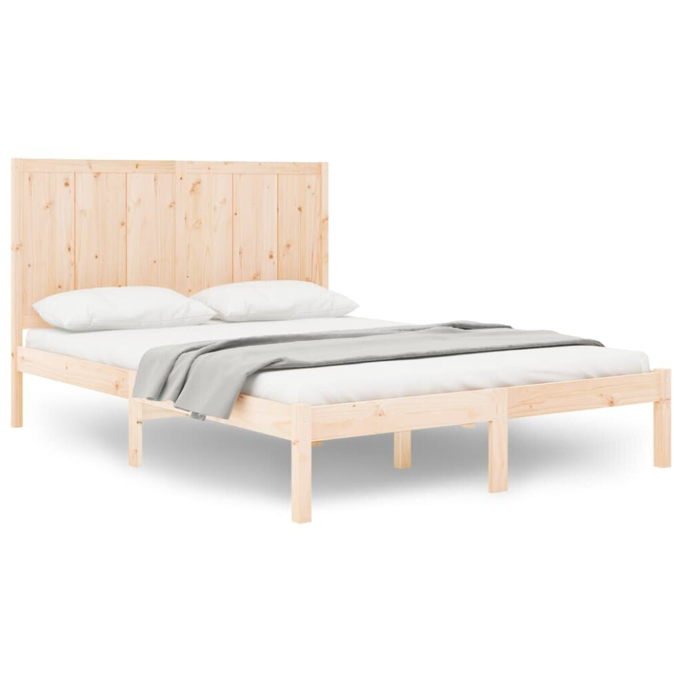 Vidaxl (Brown, 120 X 190 Cm) Bed Frame Bed Base Bedstead Bedroom Mattress Foundation Solid Wood Pine