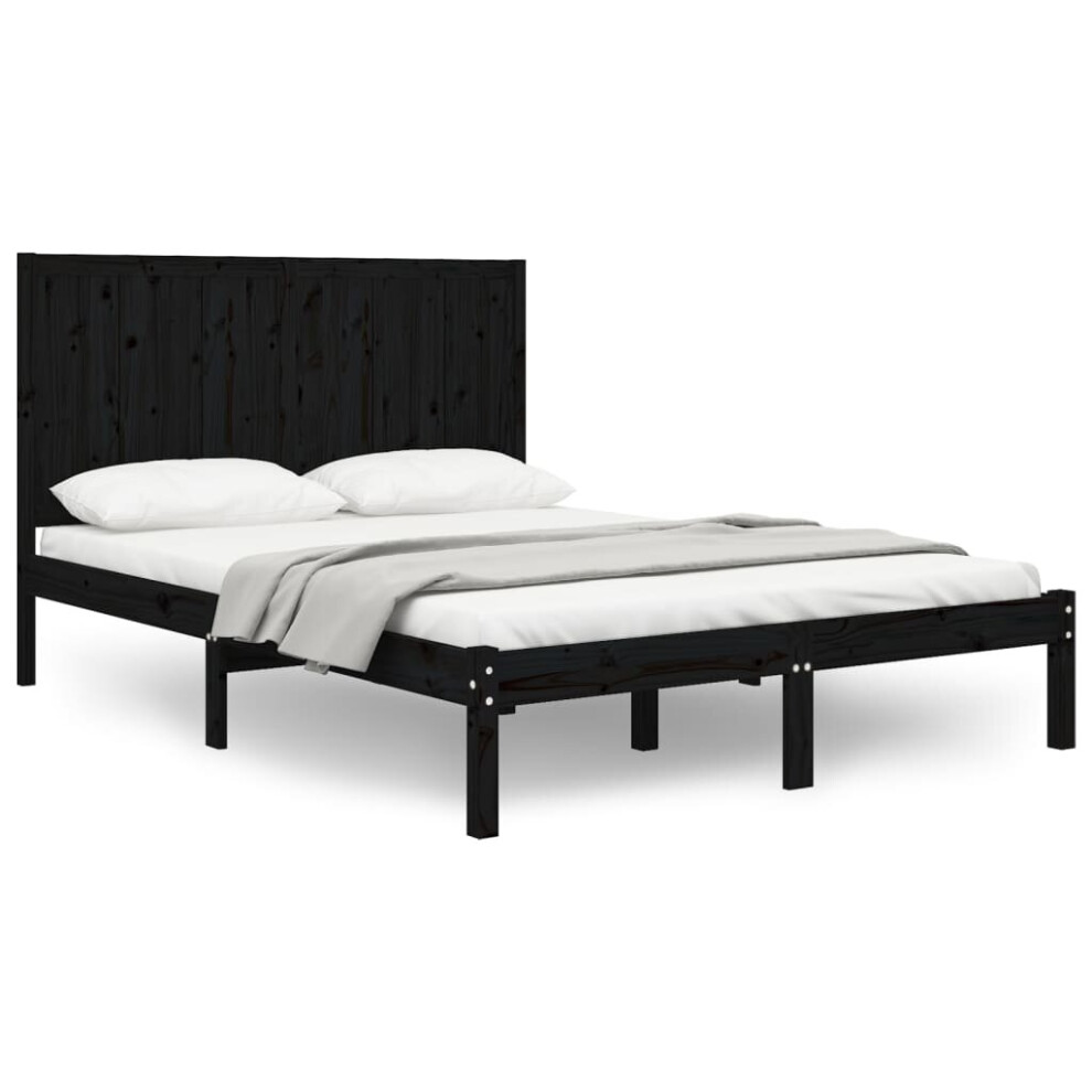 (black, 120 x 200 cm) vidaXL Solid Wood Pine Bed Frame Bedroom Platform Bed Multi Colours/Sizes