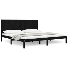 (black, 200 x 200 cm) vidaXL Bed Frame Bed Base Bedstead Bedroom Mattress Foundation Solid Wood Pine