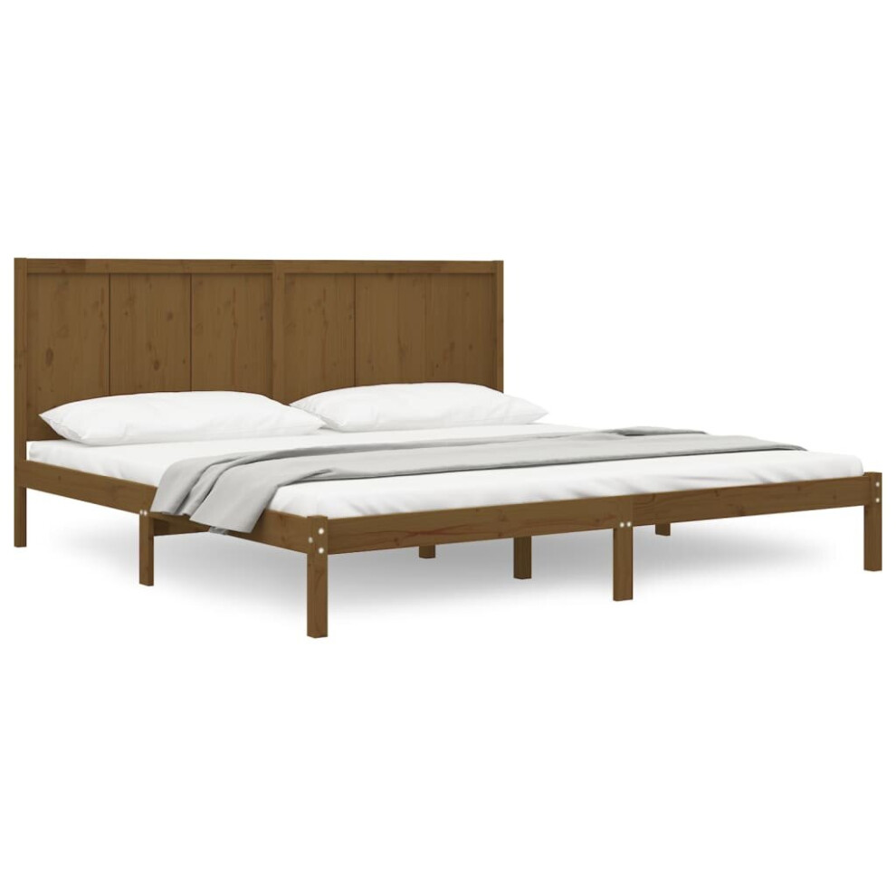 Vidaxl (Honey 200 X 200 Cm) Bed Frame Bed Base Bedstead Bedroom Mattress Foundation Solid Wood Pine Brown