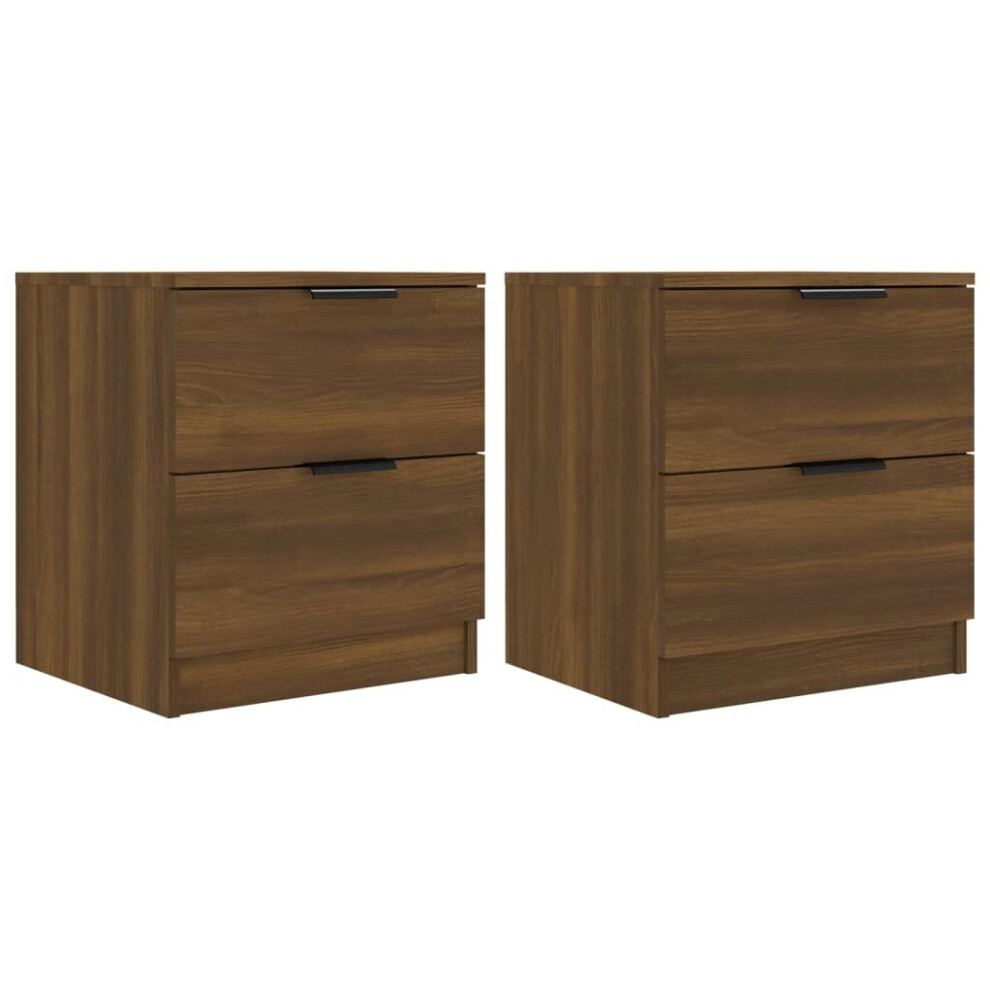 (brown oak, 2) vidaXL 1/2x Bedside Cabinet Engineered Wood Home End Side Table Multi Colours