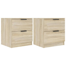 (sonoma oak, 2) vidaXL 1/2x Bedside Cabinet Engineered Wood Home End Side Table Multi Colours