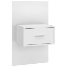 (white, 1) vidaXL Wall Bedside Cabinet Floating Nightstand Bedside Unit Hanging Cabinet