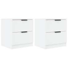 (white, 2) vidaXL 1/2x Bedside Cabinet Engineered Wood Home End Side Table Multi Colours