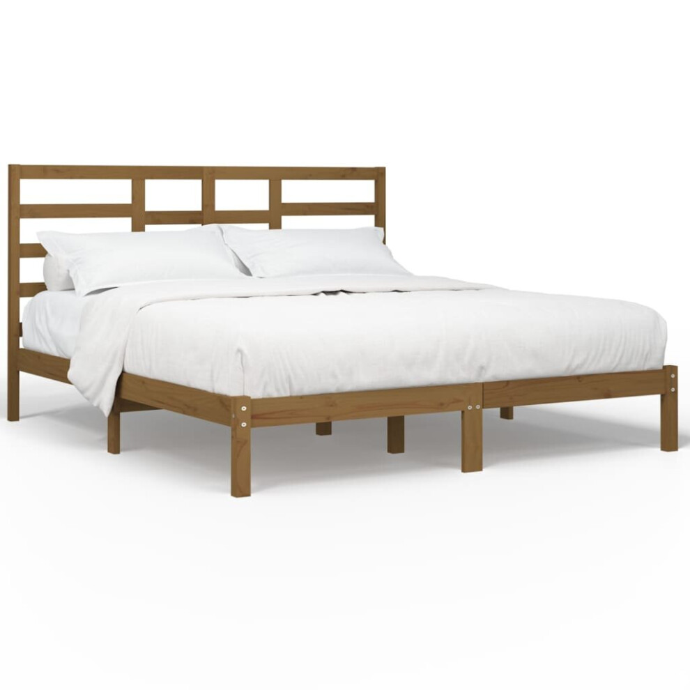 (honey brown, 200 x 200 cm) vidaXL Solid Wood Bed Frame Bedroom Bedstead Bed Base Multi Colours/Sizes