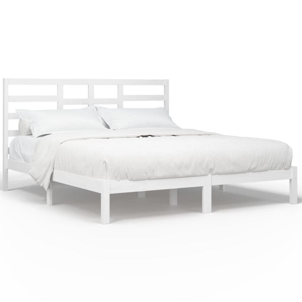 (white, 200 x 200 cm) vidaXL Solid Wood Bed Frame Bedroom Bedstead Bed Base Multi Colours/Sizes