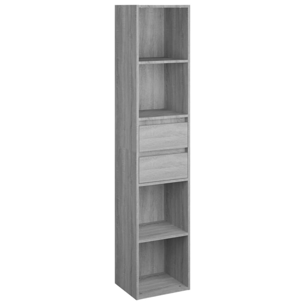 Vidaxl (Grey Sonoma) Book Cabinet Bedroom Bookcase Book Rack Standing Shelf Engineered Wood