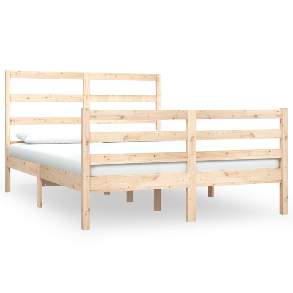 (brown, 140 x 190 cm) vidaXL Solid Wood Pine Bed Frame Wooden Bedstead Bed Base Multi Colours/Sizes