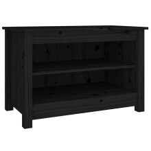 (black) vidaXL Solid Wood Pine Shoe Bench Wooden Storage Rack Multi Colours/Sizes