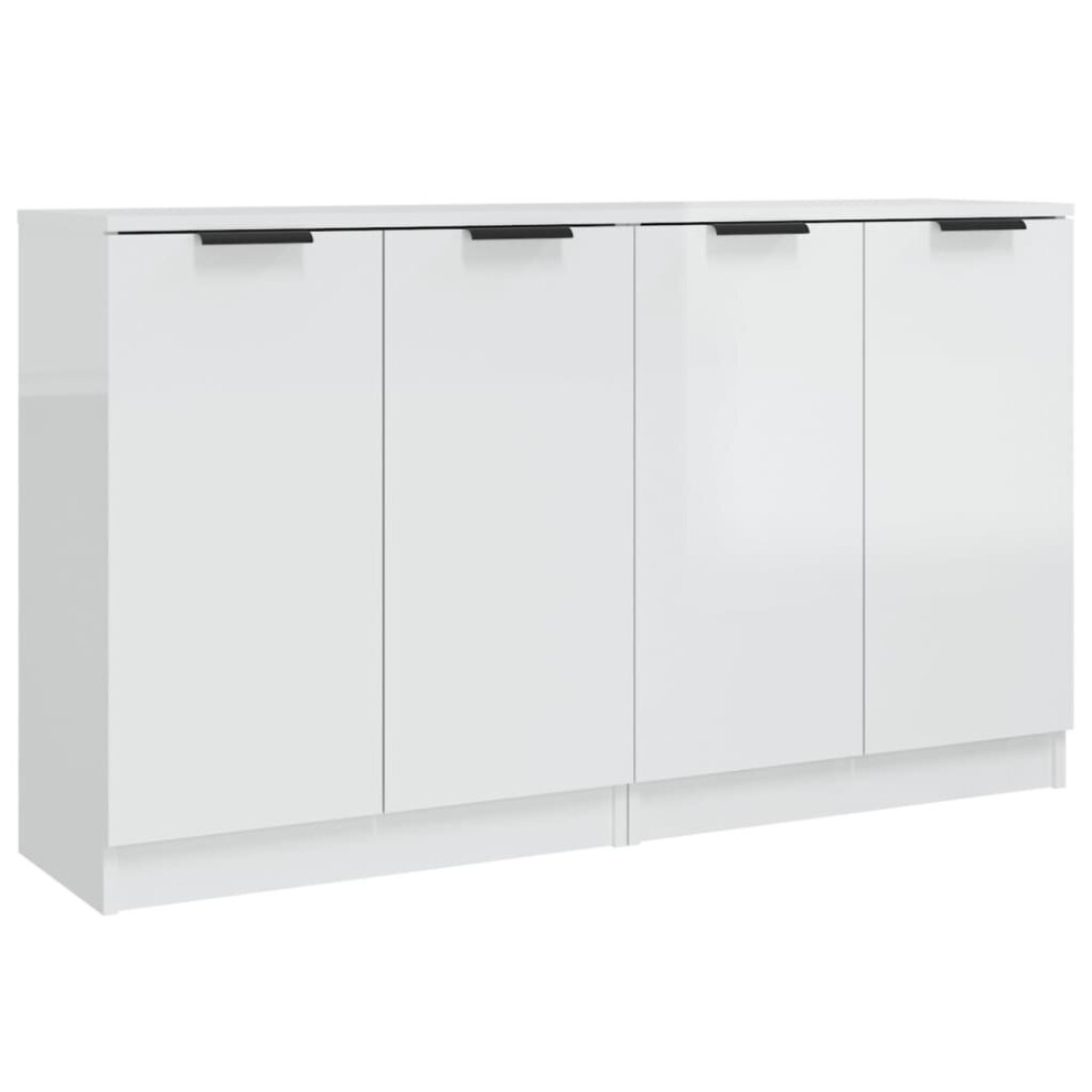 (high gloss white) vidaXL 2x Sideboards Engineered Wood Storage Cabinet Cupboard Multi Colours