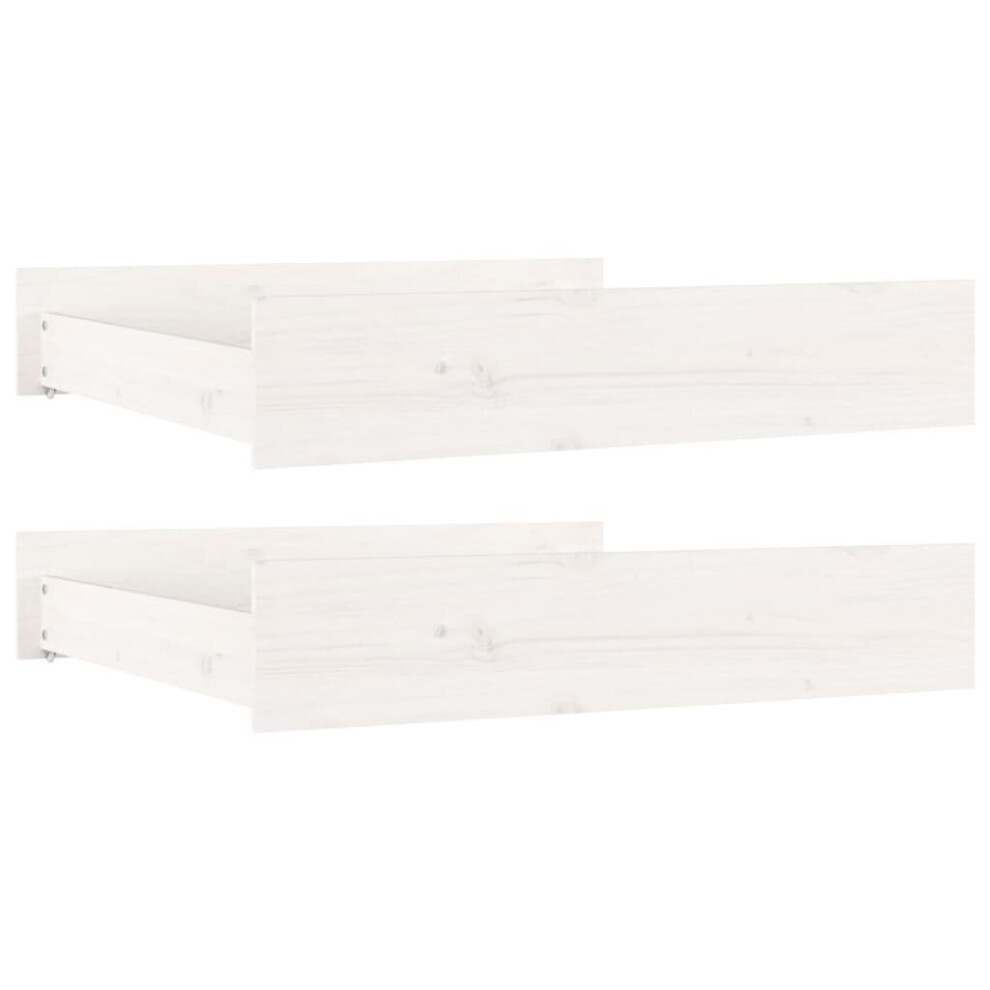 Vidaxl (White, 95 X 93 X 18 Cm) 2X Solid Wood Pine Bed Drawers Bed Storage Unit Multi Colours/Sizes