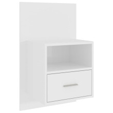 (high gloss white, 1) vidaXL 1/2x Wall Bedside Cabinet Home Bed Cabinet Furniture Multi Colours