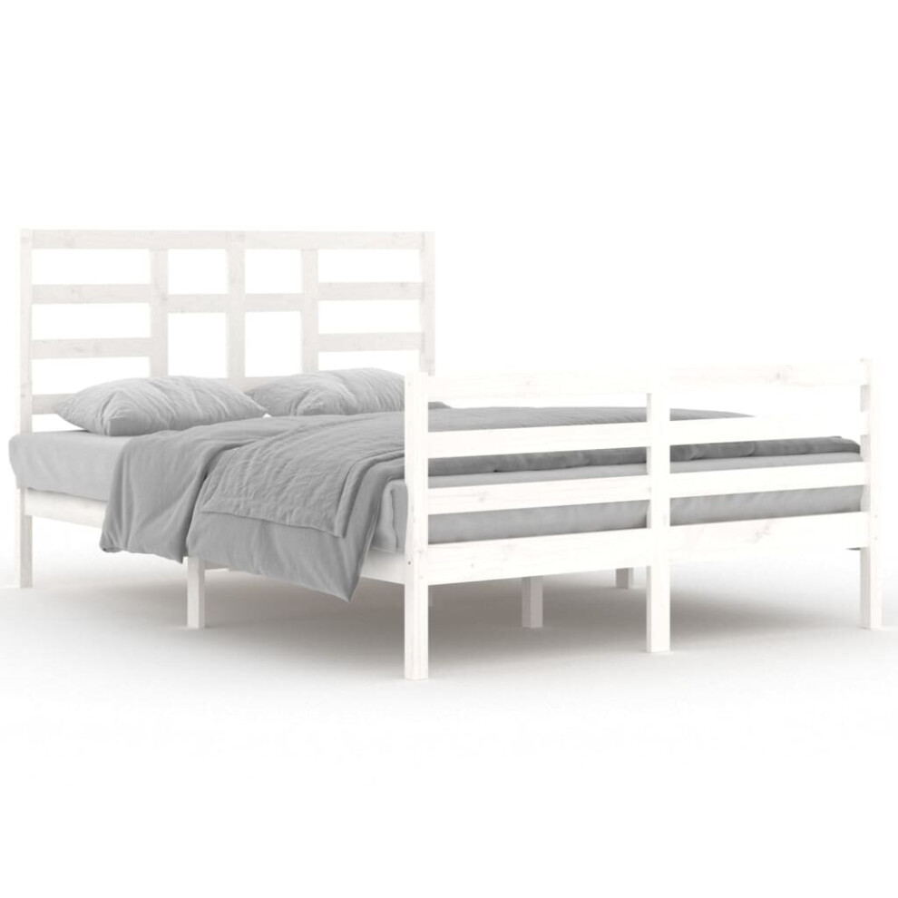 (white, 140 x 200 cm) vidaXL Solid Wood Bed Frame Bedroom Bedstead Bed Base Multi Colours/Sizes