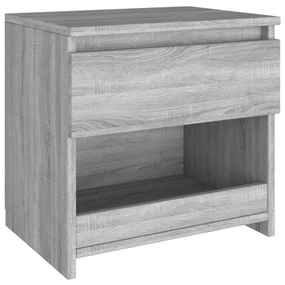 Vidaxl (Grey Sonoma, 1) 1/2X Bedside Cabinet Engineered Wood Nightstand Furniture Multi Colors
