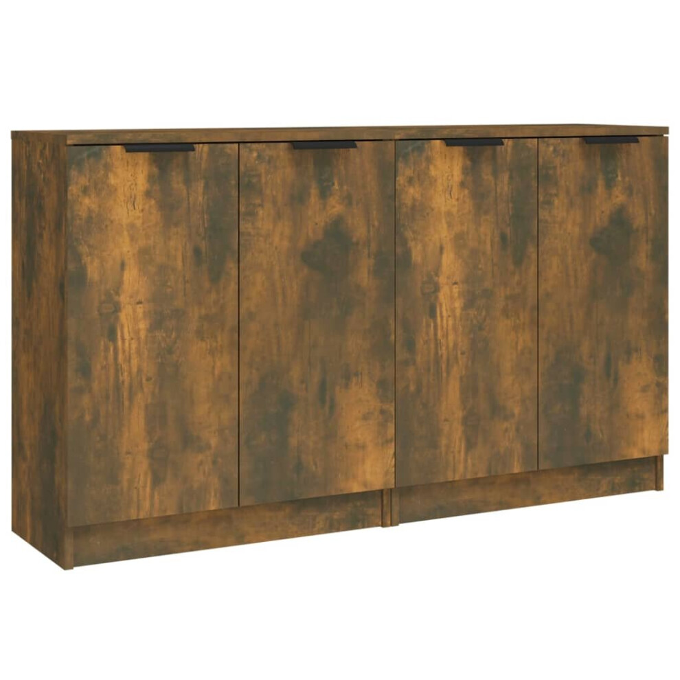 Vidaxl (Smoked Oak) 2X Sideboards Engineered Wood Storage Cabinet Cupboard Multi Colours