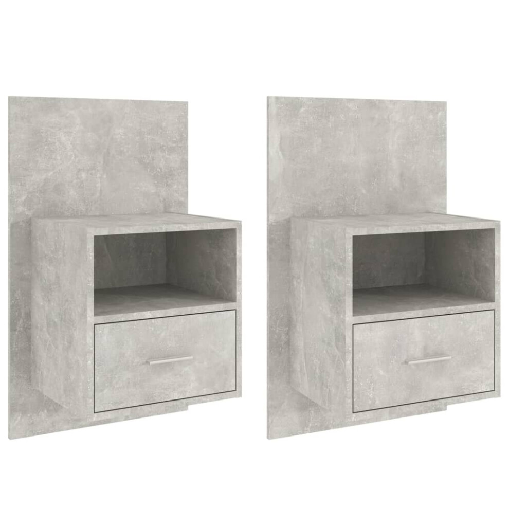 Vidaxl (Concrete Grey, 2) 1/2X Wall Bedside Cabinet Home Bed Cabinet Furniture Multi Colours