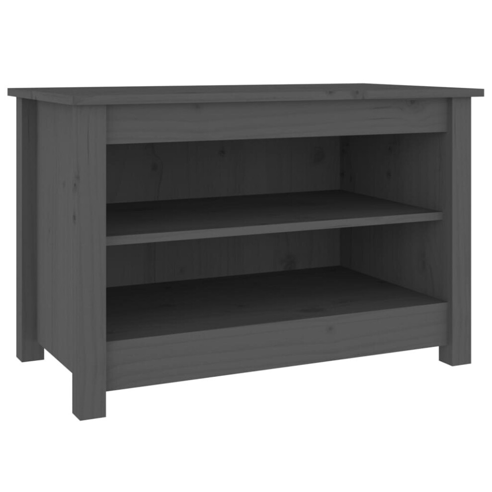 (grey) vidaXL Solid Wood Pine Shoe Bench Wooden Storage Rack Multi Colours/Sizes