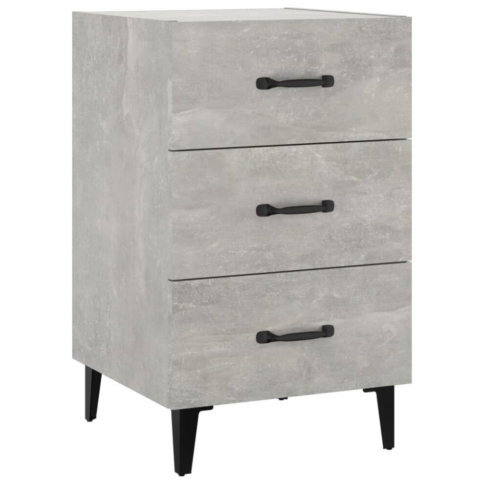 (concrete grey) vidaXL Bedside Cabinet Engineered Wood Nightstand Side Table Multi Colours