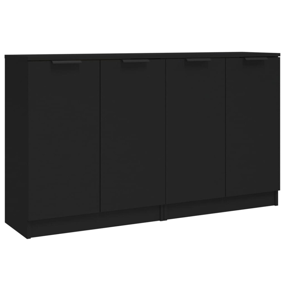 (black) vidaXL 2x Sideboards Engineered Wood Storage Cabinet Cupboard Multi Colours