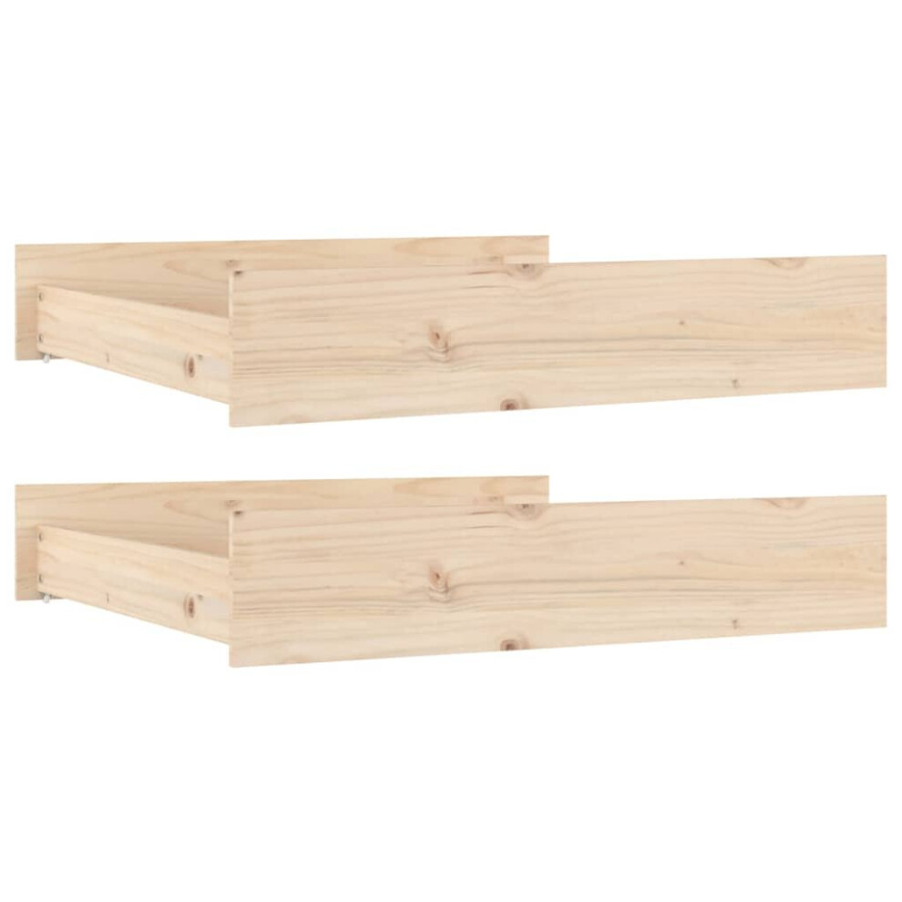Vidaxl (Brown, 90 X 93 X 18 Cm) 2X Solid Wood Pine Bed Drawers Bed Storage Unit Multi Colours/Sizes