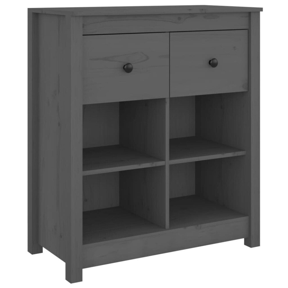 Vidaxl (Grey) Solid Wood Pine Sideboard Home Storage Cabinet Highboard Multi Colours