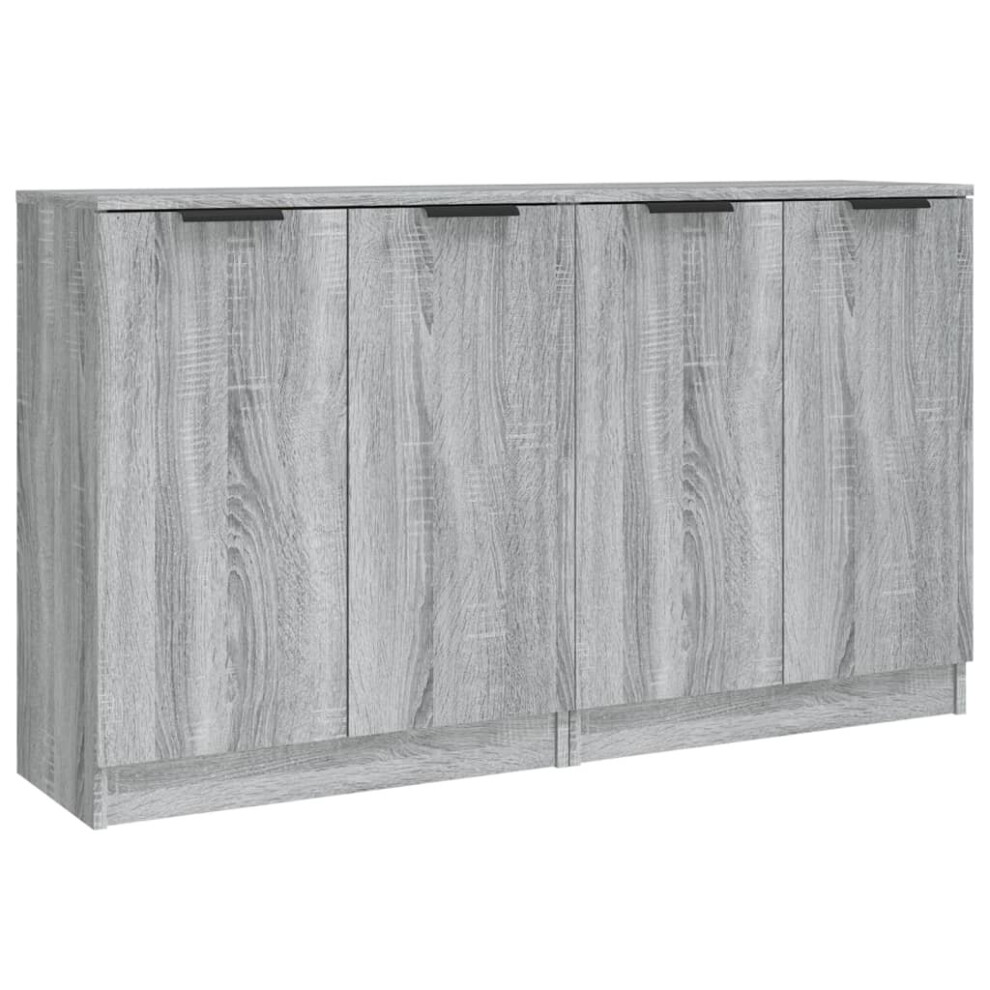 (grey sonoma) vidaXL 2x Sideboards Engineered Wood Storage Cabinet Cupboard Multi Colours