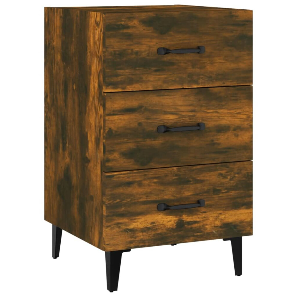 (smoked oak) vidaXL Bedside Cabinet Engineered Wood Nightstand Side Table Multi Colours