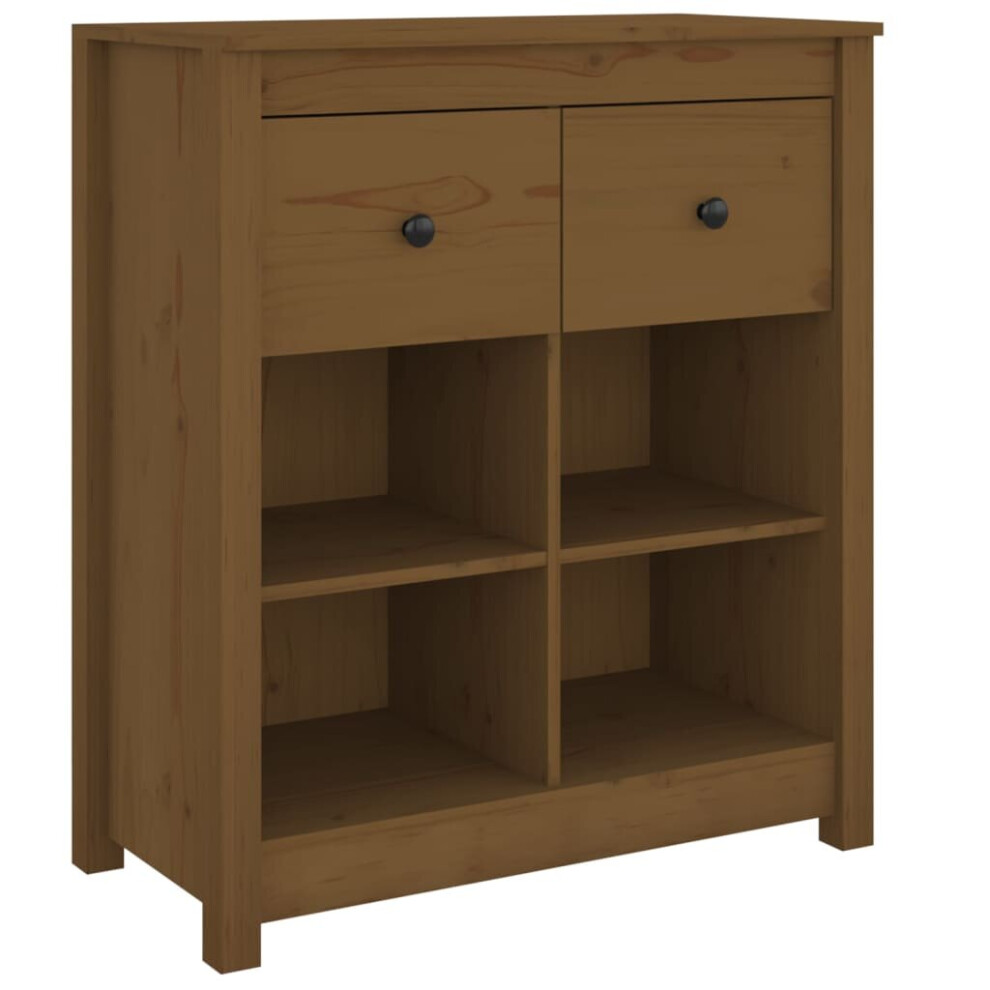 VIDAXL Sideboard - Solid Pine Wood - 2 Drawers - 4 Shelves - Honey Brown - Image 3