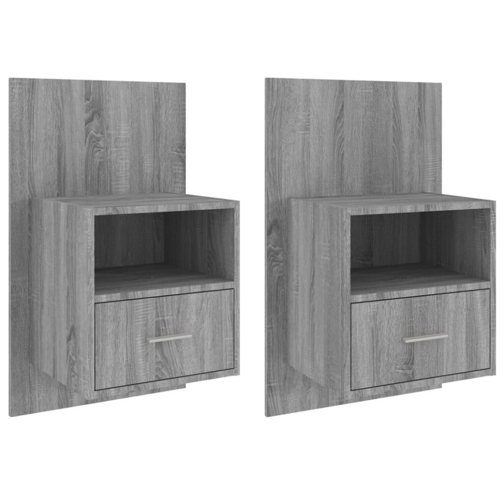 Vidaxl (Grey Sonoma, 2) 1/2X Wall Bedside Cabinet Home Bed Cabinet Furniture Multi Colours