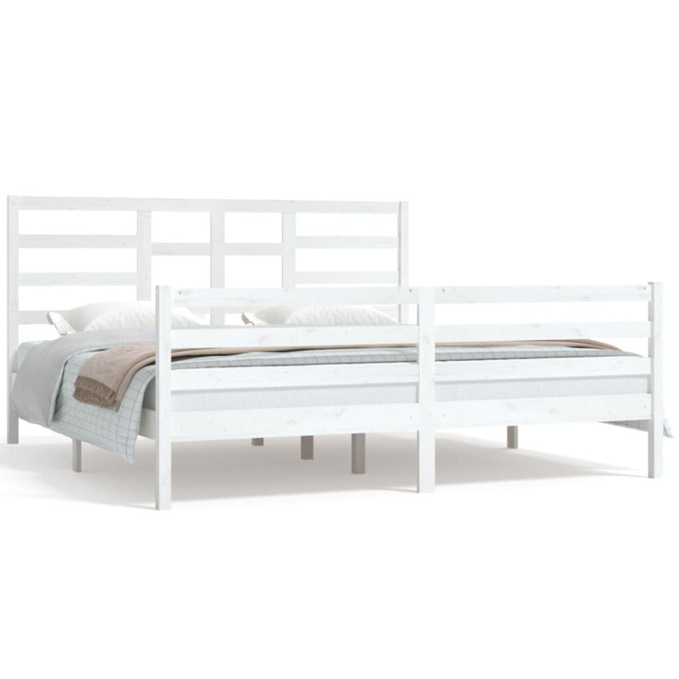 (white, 180 x 200 cm) vidaXL Solid Wood Bed Frame Bedroom Bedstead Bed Base Multi Colours/Sizes