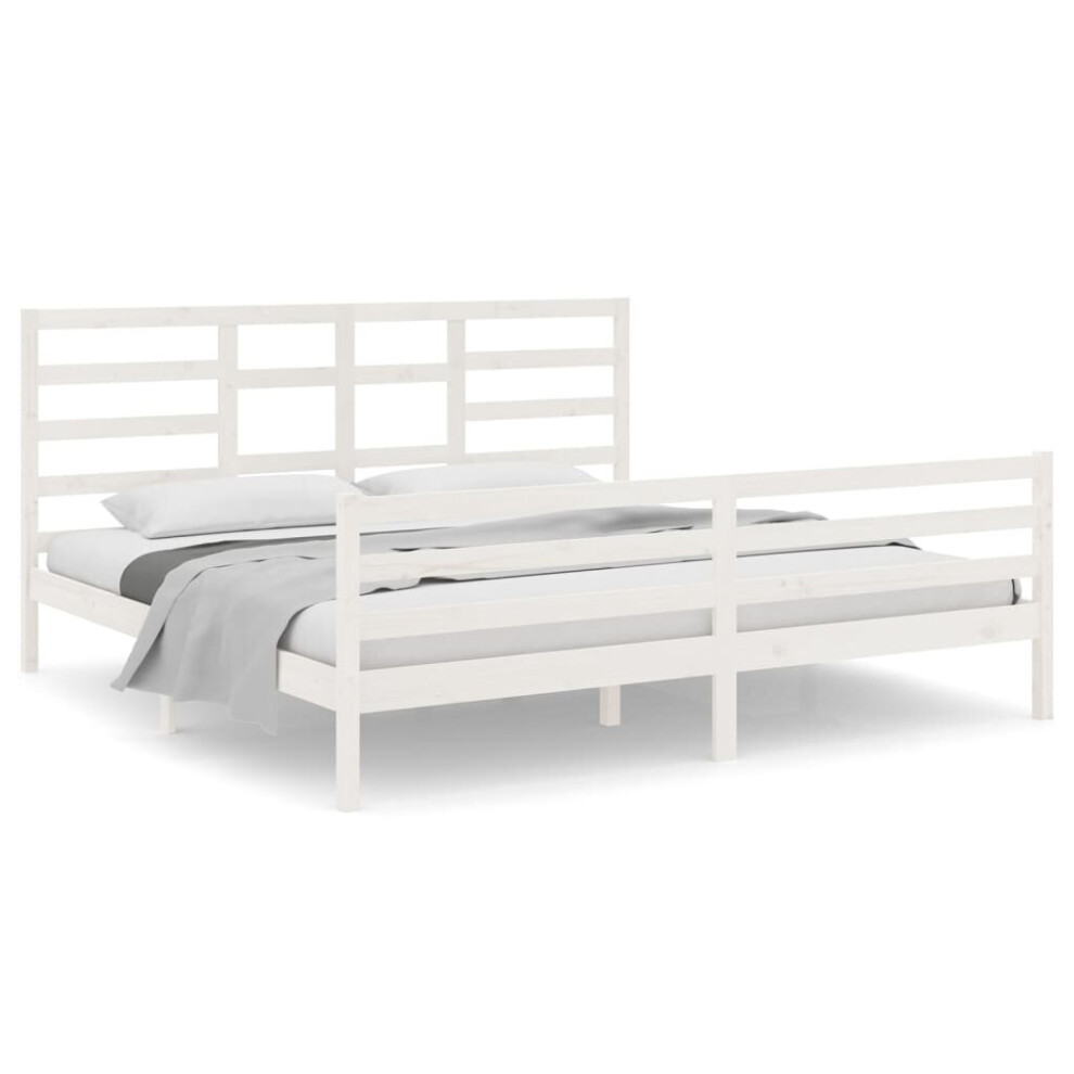 (white, 200 x 200 cm) vidaXL Solid Wood Bed Frame Bedroom Bedstead Bed Base Multi Colours/Sizes