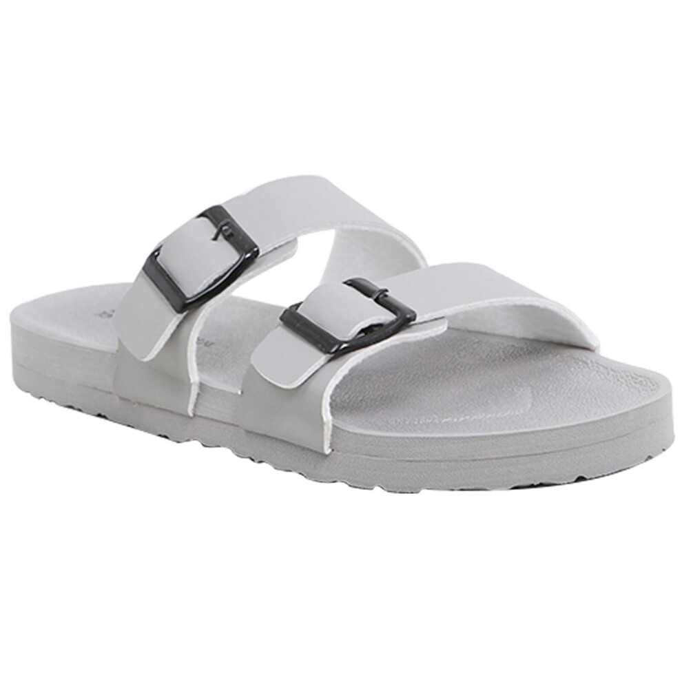 (Grey, UK-7) Brave Soul Men Slip on Slider Mule Sandal Ultra Light Sports Slipper Size 6-12