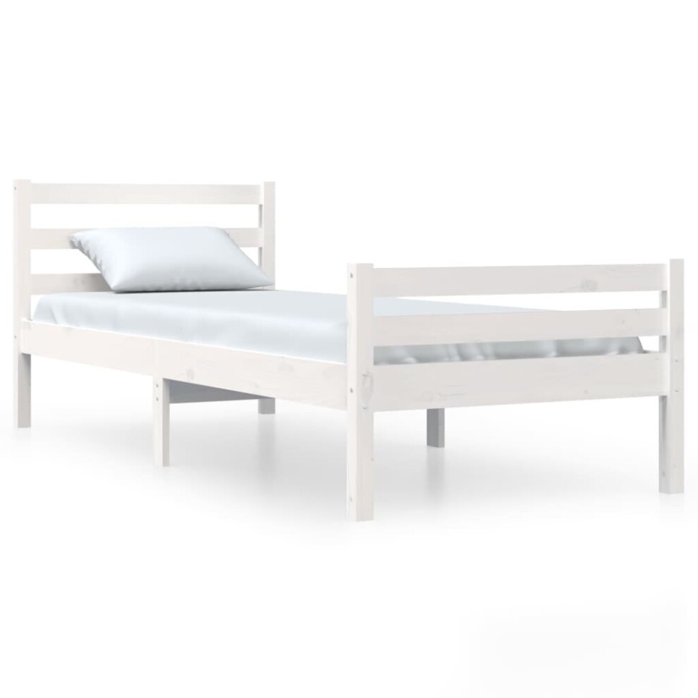 Vidaxl (White, 100 X 200 Cm) Solid Wood Bed Frame Bedroom Bedstead Bed Base Multi Colours/Sizes