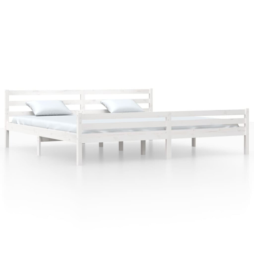 Vidaxl (White, 200 X 200 Cm) Solid Wood Bed Frame Bedroom Bedstead Bed Base Multi Colours/Sizes
