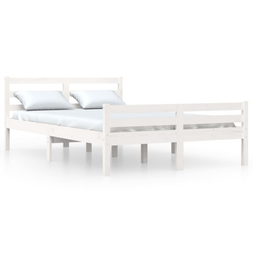 VidaXL (white, 150 x 200 cm) vidaXL Solid Wood Bed Frame Bedroom Bedstead Bed Base Multi Colours/Sizes