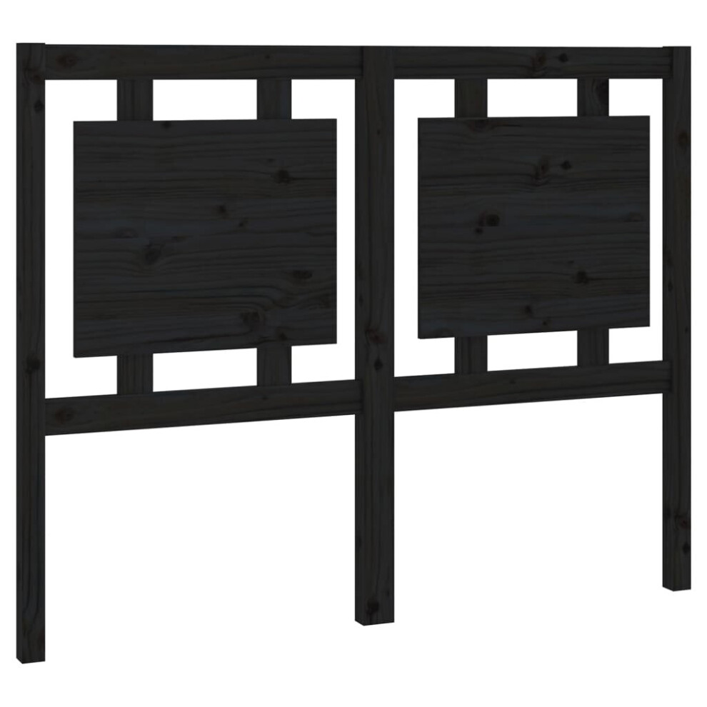 Vidaxl (Black, 125.5 X 4 X 100 Cm) Bed Headboard Home Bedroom Decorative Bed Header Panel Solid Wood Pine