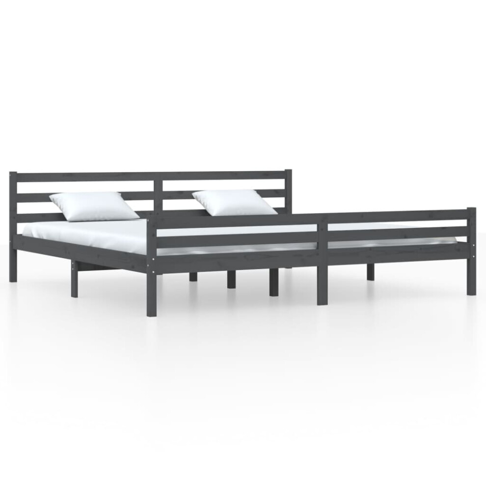 (grey, 200 x 200 cm) vidaXL Solid Wood Bed Frame Bedroom Bedstead Bed Base Multi Colours/Sizes