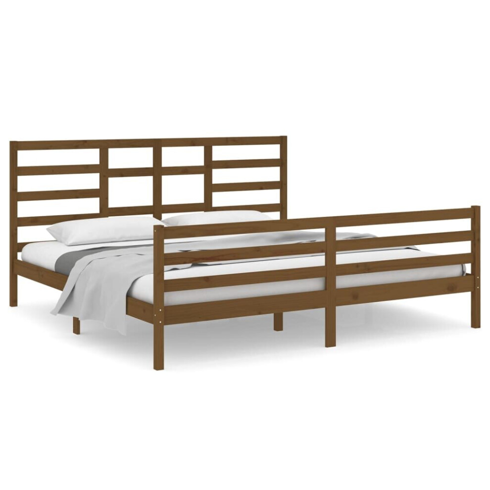 (honey brown, 200 x 200 cm) vidaXL Solid Wood Bed Frame Bedroom Bedstead Bed Base Multi Colours/Sizes