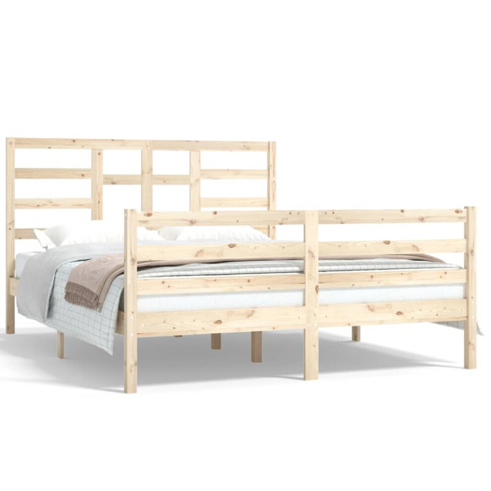 (brown, 150 x 200 cm) vidaXL Solid Wood Bed Frame Bedroom Bedstead Bed Base Multi Colours/Sizes