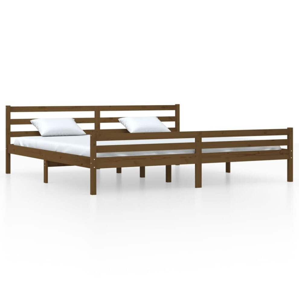 (honey brown, 200 x 200 cm) vidaXL Solid Wood Bed Frame Bedroom Bedstead Bed Base Multi Colours/Sizes