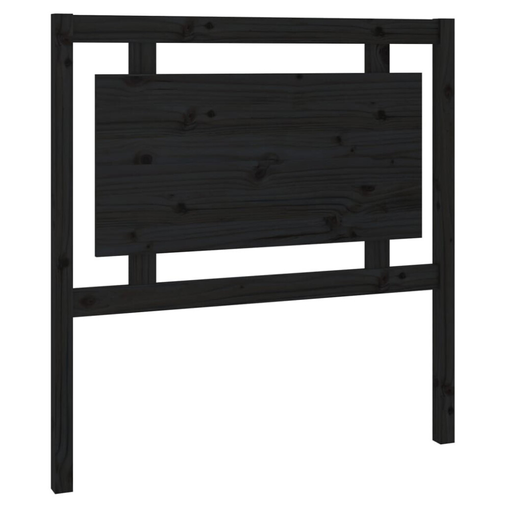 Vidaxl (Black, 95.5 X 4 X 100 Cm) Bed Headboard Home Bedroom Decorative Bed Header Panel Solid Wood Pine