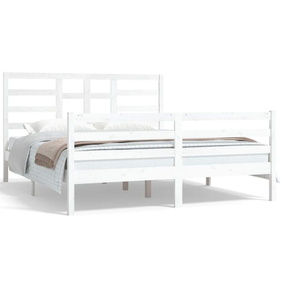 (white, 160 x 200 cm) vidaXL Solid Wood Bed Frame Bedroom Bedstead Bed Base Multi Colours/Sizes