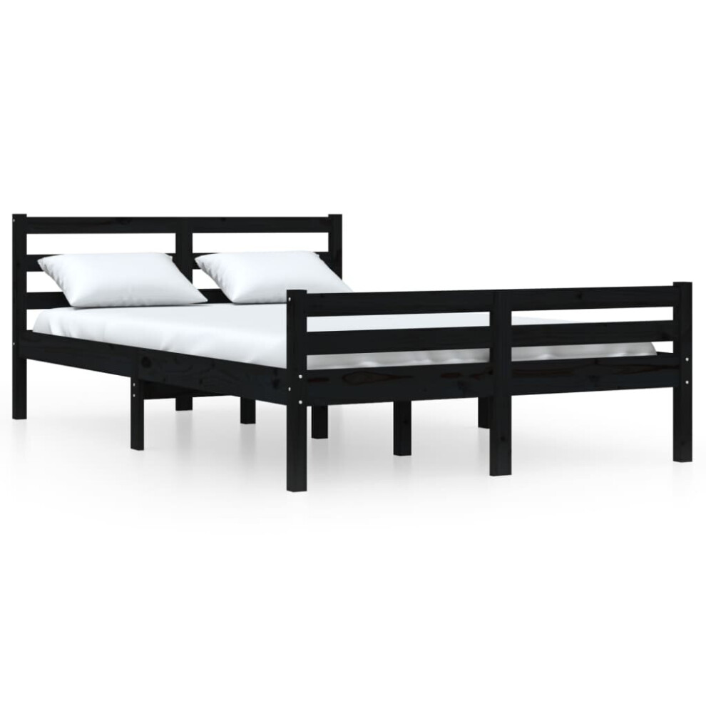 (black, 120 x 200 cm) vidaXL Solid Wood Bed Frame Bedroom Bedstead Bed Base Multi Colours/Sizes