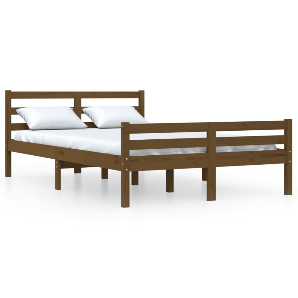 Vidaxl (Honey Brown, 120 X 190 Cm) Solid Wood Bed Frame Bedroom Bedstead Bed Base Multi Colours/Sizes